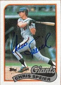 Chris Speier Signed 1989 Topps Baseball Card - San Francisco Giants
