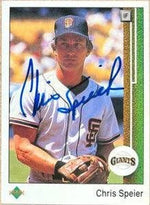 Chris Speier Signed 1989 Upper Deck Baseball Card - San Francisco Giants