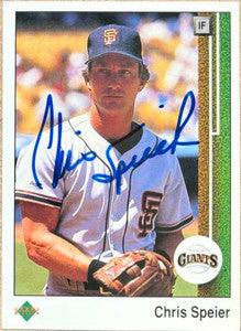 Chris Speier Signed 1989 Upper Deck Baseball Card - San Francisco Giants - PastPros