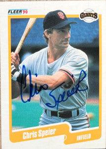 Chris Speier Signed 1990 Fleer Baseball Card - San Francisco Giants - PastPros