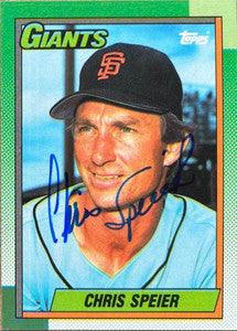 Chris Speier Signed 1990 Topps Baseball Card - San Francisco Giants - PastPros