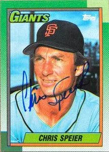 Chris Speier Signed 1990 Topps Baseball Card - San Francisco Giants - PastPros