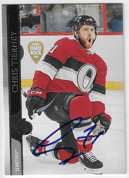 Chris Tierney Signed 2020-21 Upper Deck Hockey Card - Ottawa Senators