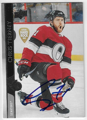 Chris Tierney Signed 2020-21 Upper Deck Hockey Card - Ottawa Senators