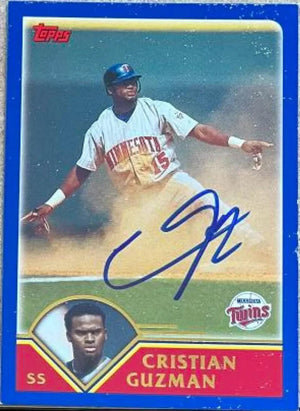Christian Guzman Signed 2003 Topps Baseball Card - Minnesota Twins