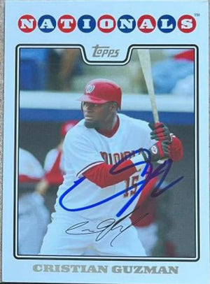 Christian Guzman Signed 2008 Topps Baseball Card - Washington Nationals