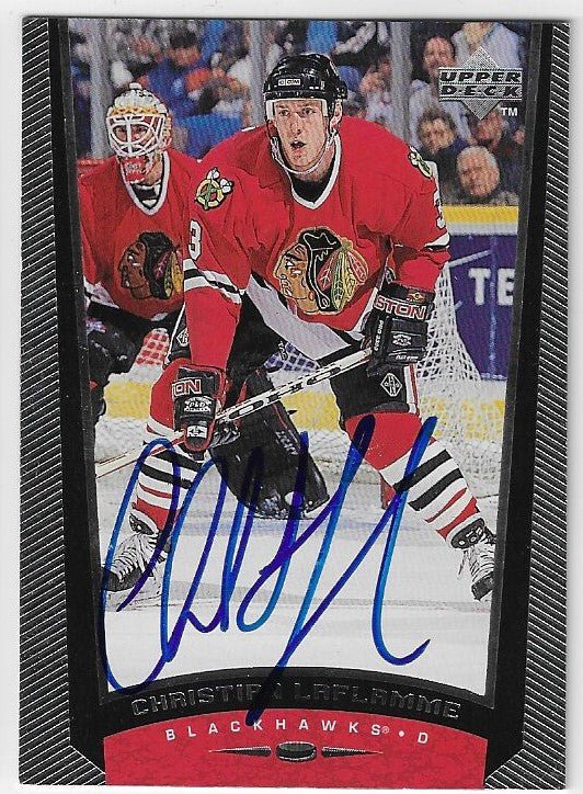 Christian Laflamme Signed 1998-99 Upper Deck Hockey Card - Chicago Blackhawks
