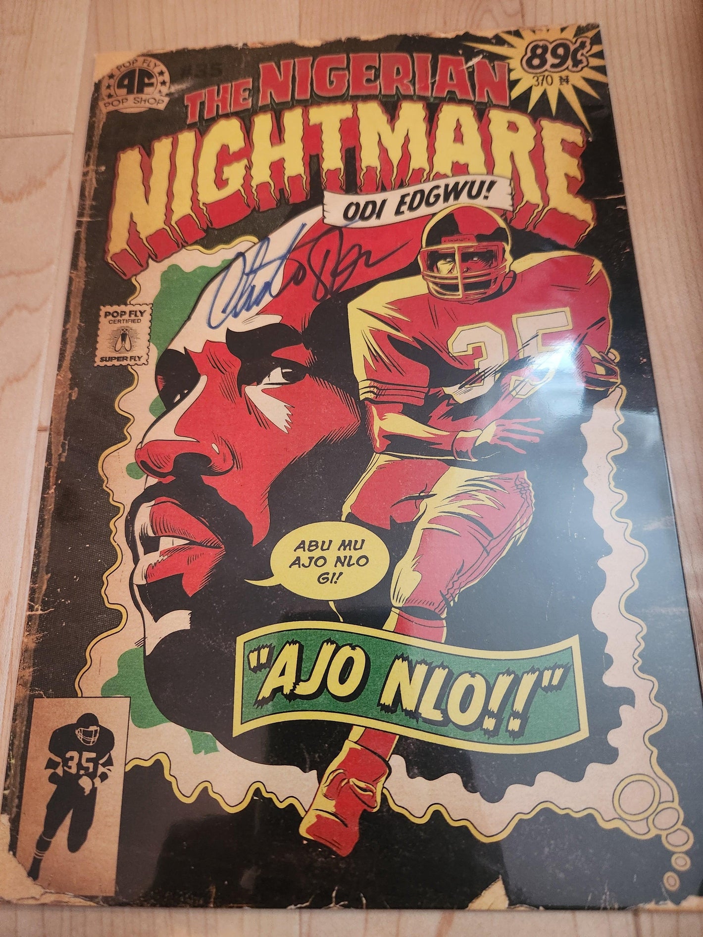 Christian Okoye "The Nigerian Nightmare" Pop Fly Pop Shop Print #5 – Signed by Christian Okoye & Daniel Jacob Horine - PastPros