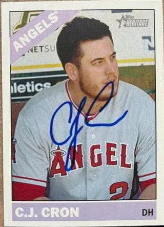 CJ Cron Signed 2015 Topps Heritage Baseball Card - Anaheim Angels
