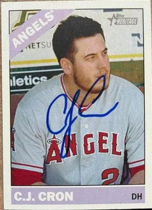 CJ Cron Signed 2015 Topps Heritage Baseball Card - Anaheim Angels