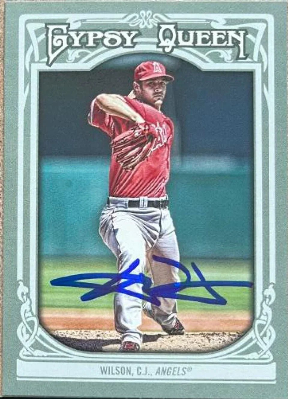C.J. Wilson Signed 2013 Topps Gypsy Queen Baseball Card - Los Angeles Angels