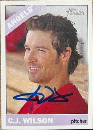 CJ Wilson Signed 2015 Topps Heritage Baseball Card - Anaheim Angels