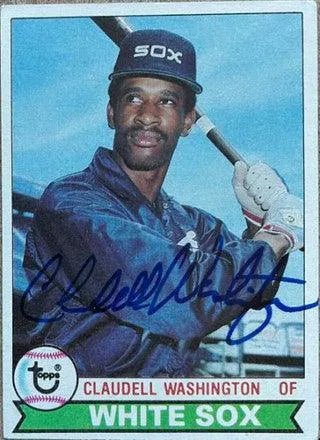 Claudell Washington Signed 1979 Topps Baseball Card - Chicago White Sox