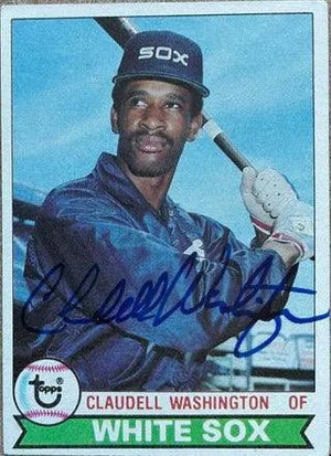 Claudell Washington Signed 1979 Topps Baseball Card - Chicago White Sox