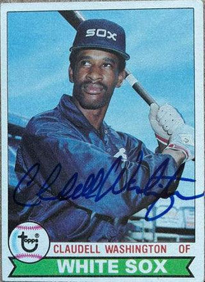 Claudell Washington Signed 1979 Topps Baseball Card - Chicago White Sox - PastPros