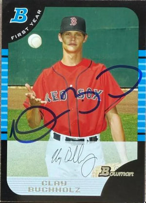 Clay Buchholz Signed 2005 Bowman Draft Picks & Prospects Baseball Card - Boston Red Sox #BDP81 FY, RC