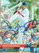 Clay Buchholz Signed 2008 Stadium Club Baseball Card - Boston Red Sox #145
