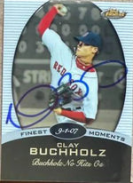 Clay Buchholz Signed 2008 Topps Finest Moments Baseball Card - Boston Red Sox #FM-CB