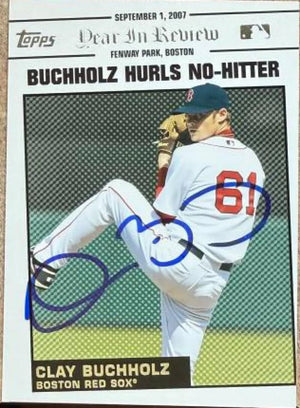 Clay Buchholz Signed 2008 Topps Updates & Highlights - Boston Red Sox #YR151