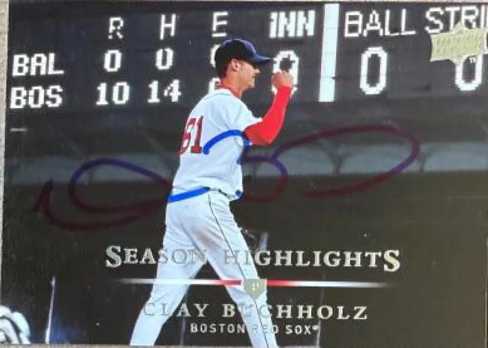 Clay Buchholz Signed 2008 Upper Deck Baseball Card - Boston Red Sox #384