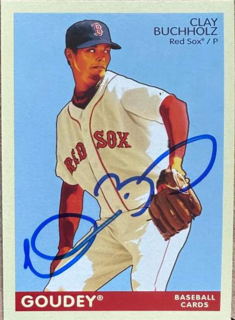 Clay Buchholz Signed 2009 Upper Deck Goudey Baseball Card - Boston Red Sox #35