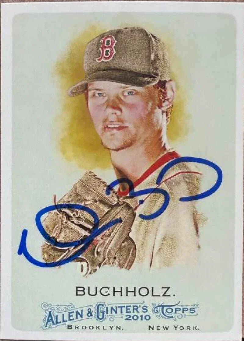 Clay Buchholz Signed 2010 Allen & Ginter Baseball Card - Boston Red Sox #69