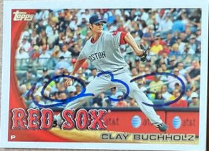 Clay Buchholz Signed 2010 Topps Baseball Card - Boston Red Sox #572