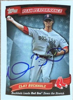 Clay Buchholz Signed 2010 Topps Peak Performance Baseball Card - Boston Red Sox #PP-63
