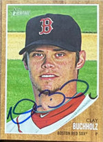 Clay Buchholz Signed 2011 Topps Heritage Baseball Card - Boston Red Sox #301