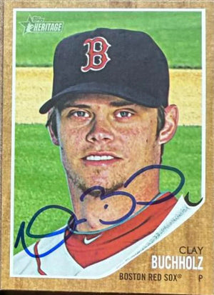Clay Buchholz Signed 2011 Topps Heritage Baseball Card - Boston Red Sox #301