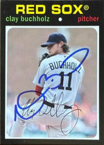 Clay Buchholz Signed 2012 Topps Archives Baseball Card - Boston Red Sox #87