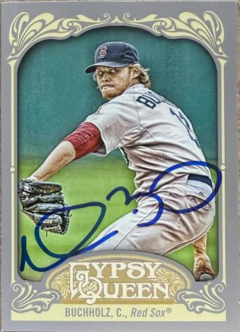Clay Buchholz Signed 2012 Topps Gypsy Queen Baseball Card - Boston Red Sox #59