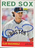 Clay Buchholz Signed 2013 Topps Heritage Baseball Card - Boston Red Sox #496
