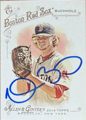 Clay Buchholz Signed 2014 Allen & Ginter Baseball Card - Boston Red Sox #91
