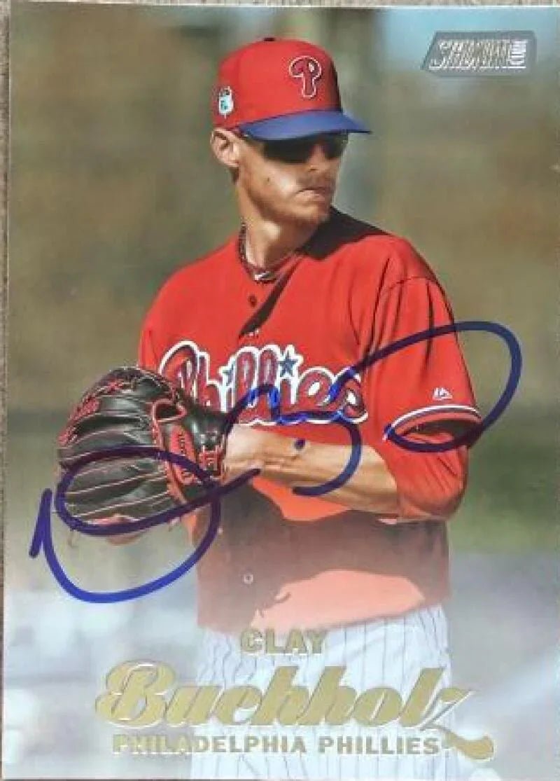 Clay Buchholz Signed 2017 Stadium Club Baseball Card - Philadelphia Phillies #60