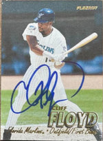 Cliff Floyd Signed 1997 Fleer Baseball Card - Florida Marlins