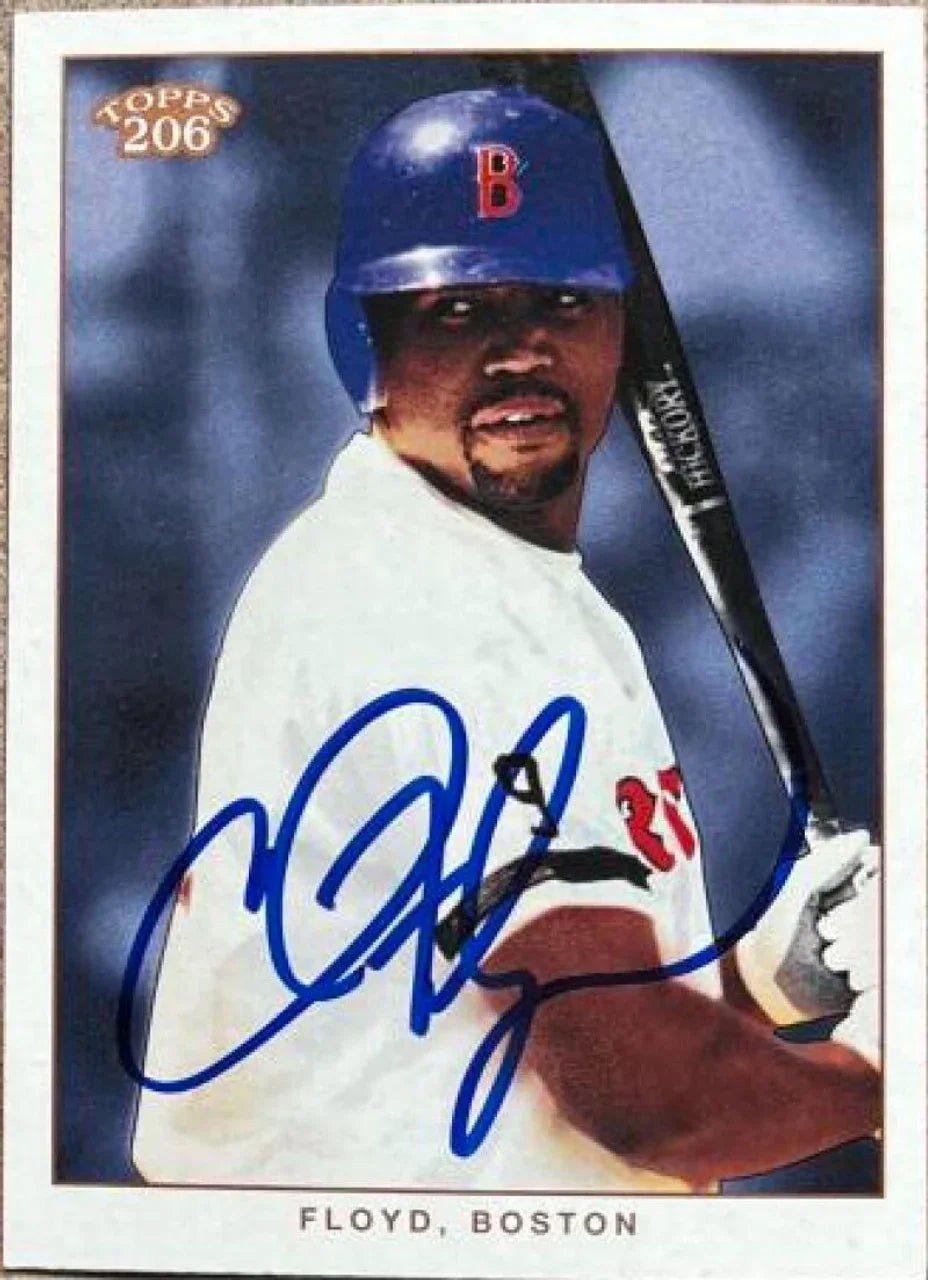 Cliff Floyd Signed 2002 Topps 206 Baseball Card - Boston Red Sox