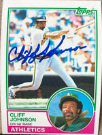 Cliff Johnson Signed 1983 Topps Baseball Card - Oakland A's