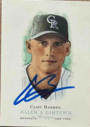 Clint Barmes Signed 2006 Allen & Ginter Baseball Card - Colorado Rockies