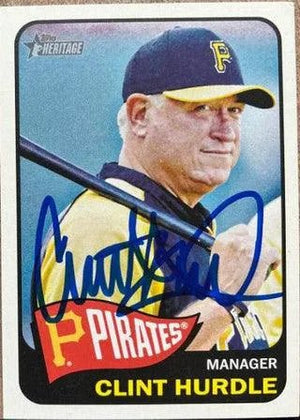 Clint Hurdle Signed 2014 Topps Heritage Baseball Card - Pittsburgh Pirates