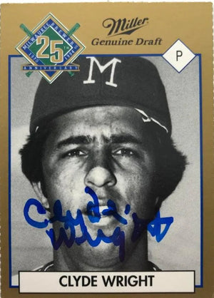 Clyde Wright Signed 1994 Miller Brewing Baseball Card - Milwaukee Brewers - PastPros