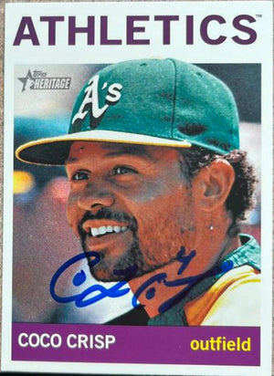 Coco Crisp Signed 2013 Topps Heritage Baseball Card - Oakland A's