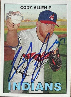 Cody Allen Signed 2016 Topps Heritage Baseball Card - Cleveland Indians