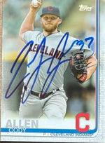 Cody Allen Signed 2019 Topps Baseball Card - Cleveland Indians