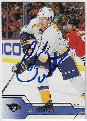 Colin Wilson Signed 2016 - 17 Upper Deck Hockey Card - Nashville Predators - PastPros
