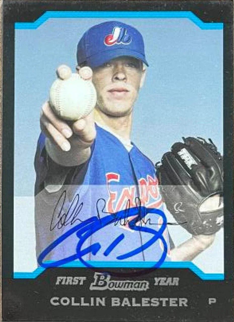 Collin Balester Signed 2004 Bowman Draft Picks & Prospects Baseball Card - Montreal Expos