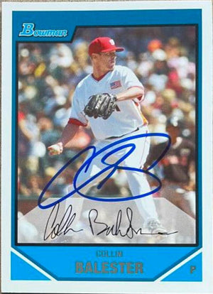 Collin Balester Signed 2007 Bowman Draft Picks & Prospects Baseball Card - Washington Nationals - PastPros