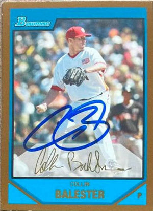 Collin Balester Signed 2007 Bowman Draft Picks & Prospects Gold Baseball Card - Washington Nationals
