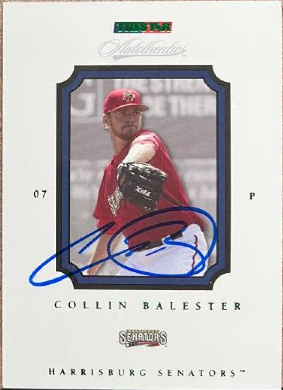 Collin Balester Signed 2007 Tristar Autothentics Baseball Card - Washington Nationals