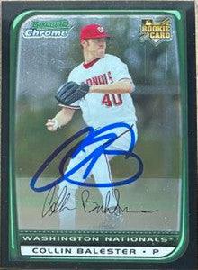 Collin Balester Signed 2008 Bowman Chrome Draft Picks & Prospects Baseball Card - Washington Nationals - PastPros